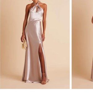 MONICA SHINY SATIN DRESS - TAUPE BRIDESMAID DRESS